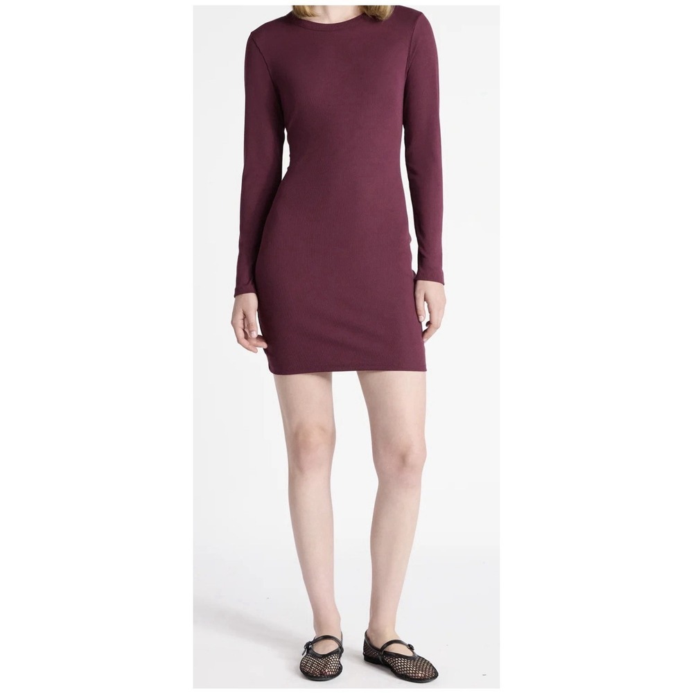 No‎ Boundaries - Women's Mini Dress with Long Sleeves – Burgundy NWT - XXS